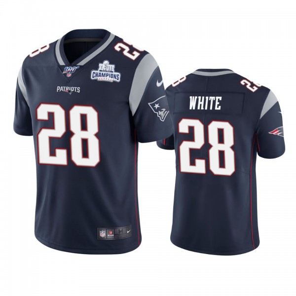 New England Patriots James White Navy Super Bowl L...