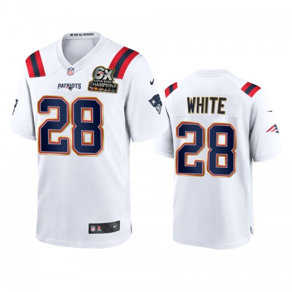 New England Patriots James White White 6X Super Bo...