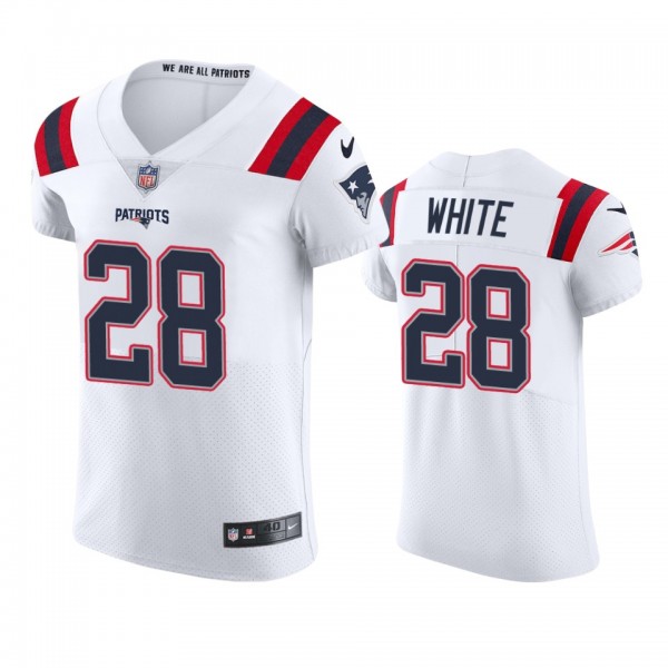 New England Patriots James White White Vapor Elite Jersey - Men's