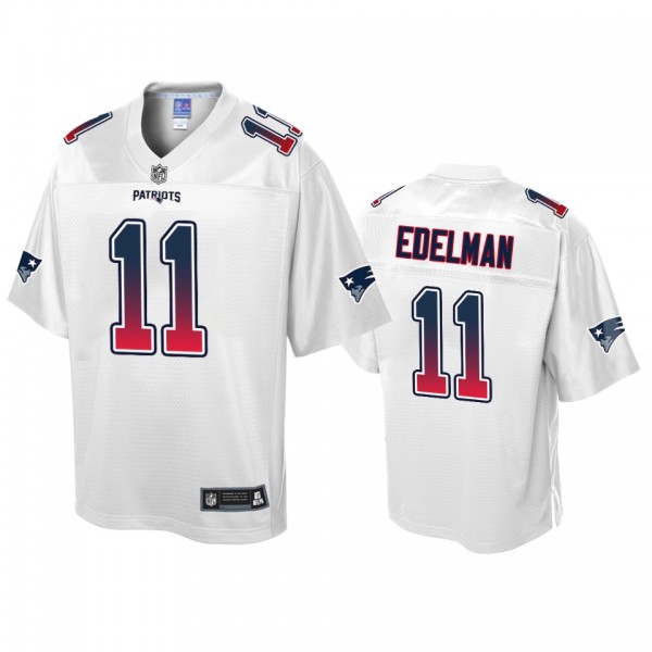 New England Patriots Julian Edelman White Fade Fas...