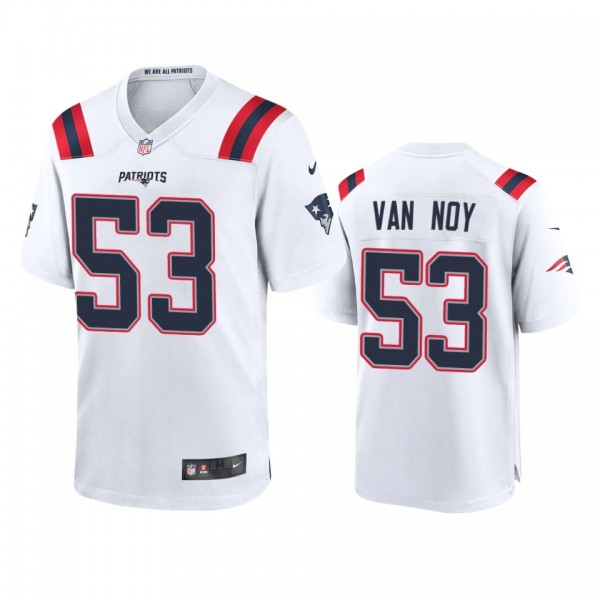 New England Patriots Kyle Van Noy White Game Jerse...