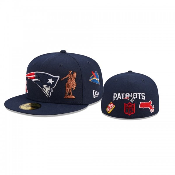 New England Patriots Navy Team Local 59FIFTY Fitte...
