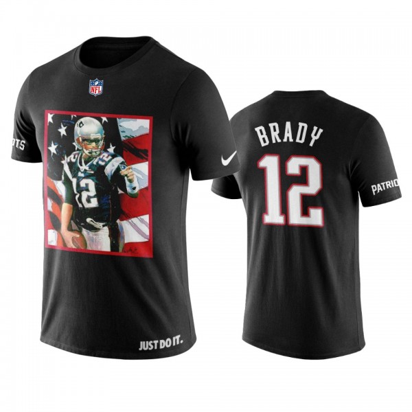 New England Patriots Tom Brady Black Art Patriotic...