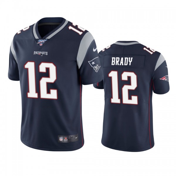 New England Patriots Tom Brady Navy 100th Season V...