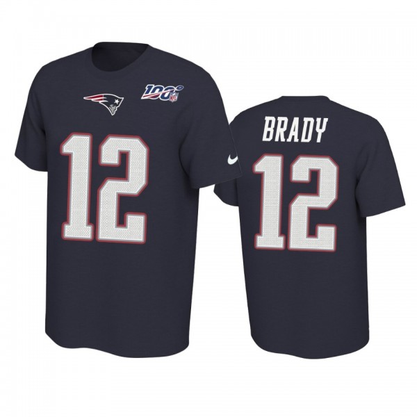 New England Patriots Tom Brady Navy 100th Season P...