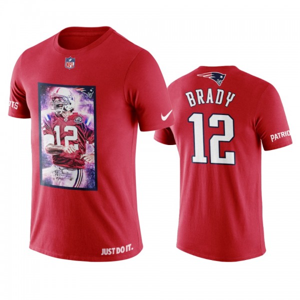New England Patriots Tom Brady Red Art Personality T-Shirt