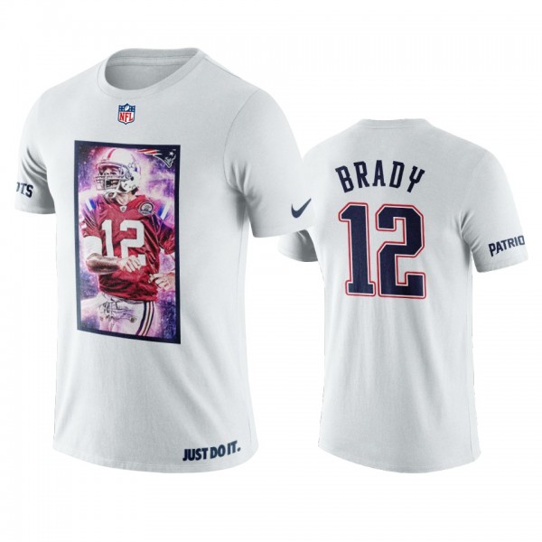 New England Patriots Tom Brady White Art Personali...