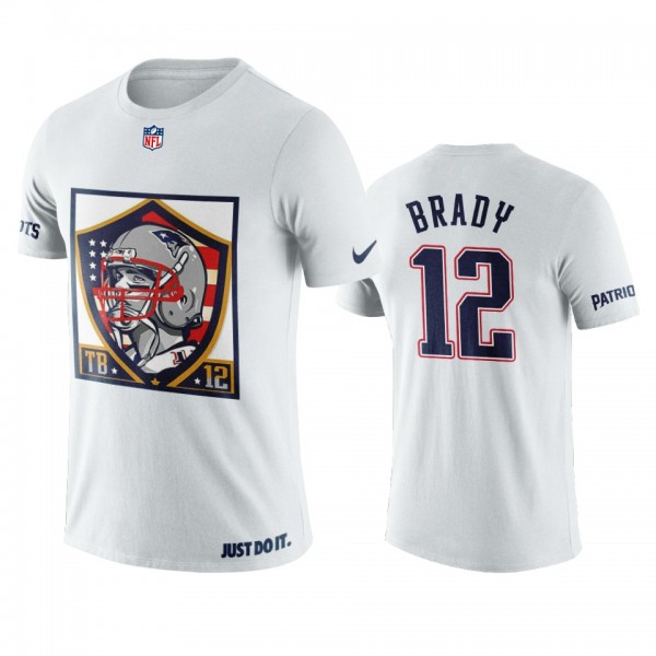 New England Patriots Tom Brady White Art Pixel T-S...