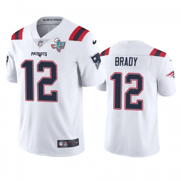 New England Patriots Tom Brady White Super Bowl LI...