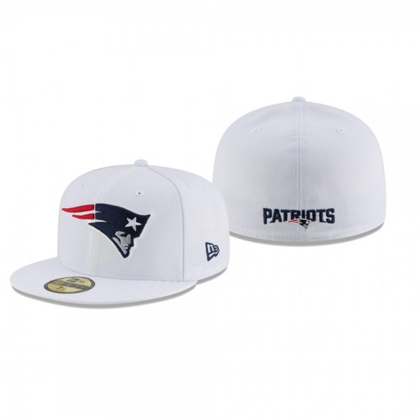New England Patriots White Omaha 59FIFTY Fitted Ha...