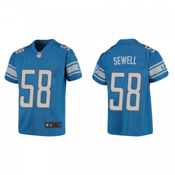 Youth Penei Sewell Detroit Lions Blue Game Jersey