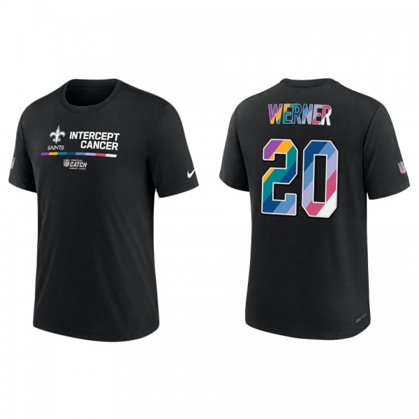 Pete Werner New Orleans Saints Black 2022 NFL Crucial Catch Performance T-Shirt