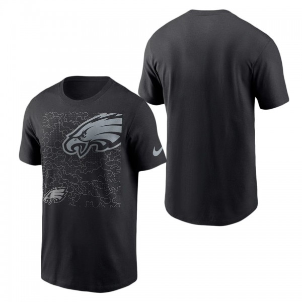 Men's Philadelphia Eagles Black RFLCTV T-Shirt