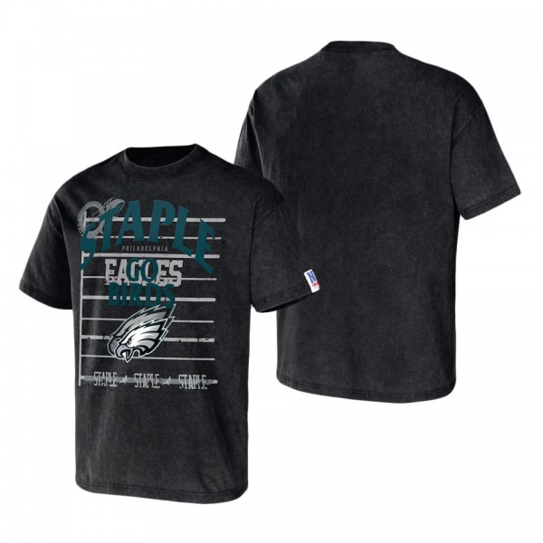 Men's Philadelphia Eagles NFL x Staple Black Throwback Vintage Wash T-Shirt