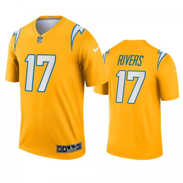 Los Angeles Chargers Philip Rivers Gold 2021 Inver...