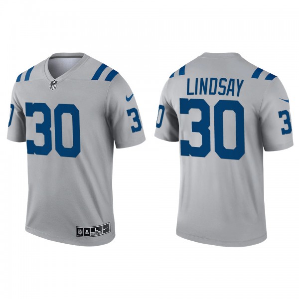 Men's Indianapolis Colts Phillip Lindsay Gray Inve...