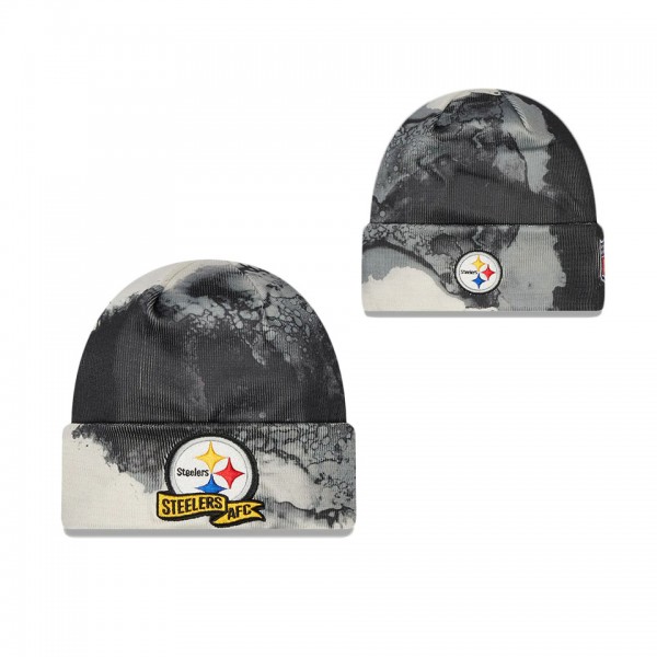 Men's Pittsburgh Steelers Black 2022 Sideline Ink Dye Cuffed Knit Hat