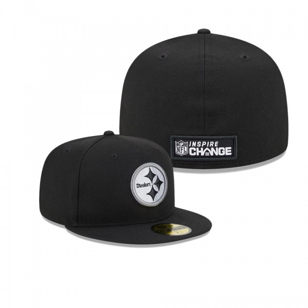 Men's Pittsburgh Steelers Black 2023 Inspire Change 59FIFTY Fitted Hat