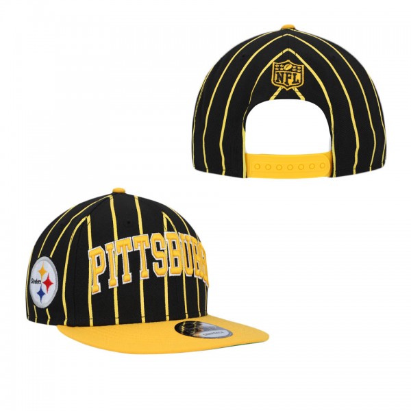 Men's Pittsburgh Steelers Black Gold Pinstripe Cit...