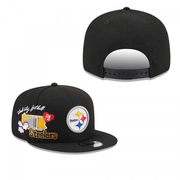 Men's Pittsburgh Steelers Black Icon 9FIFTY Snapba...