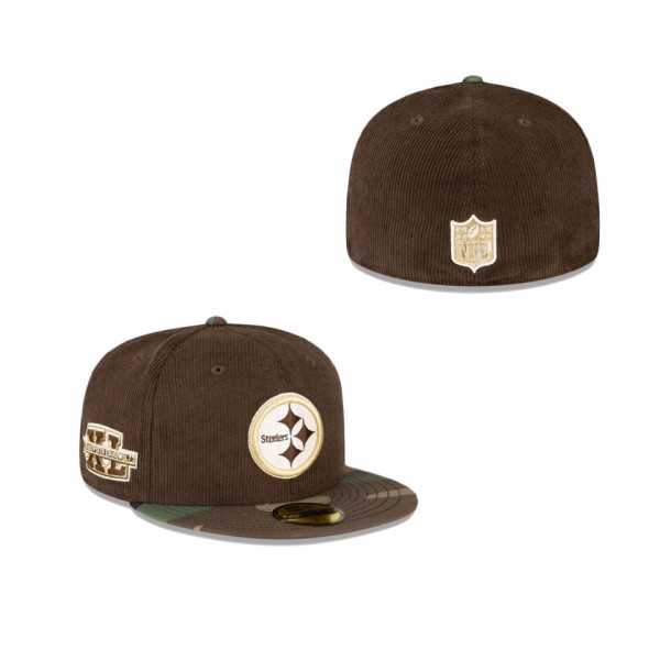 Pittsburgh Steelers Just Caps Brown Camo 59FIFTY Fitted Hat