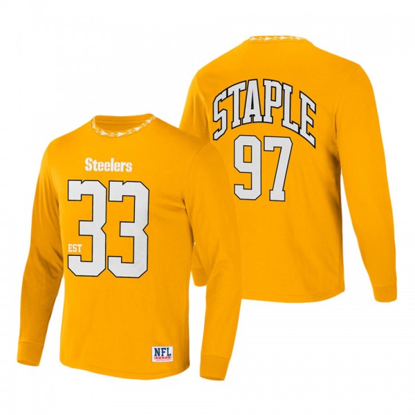 Men's Pittsburgh Steelers NFL x Staple Gold Core T...