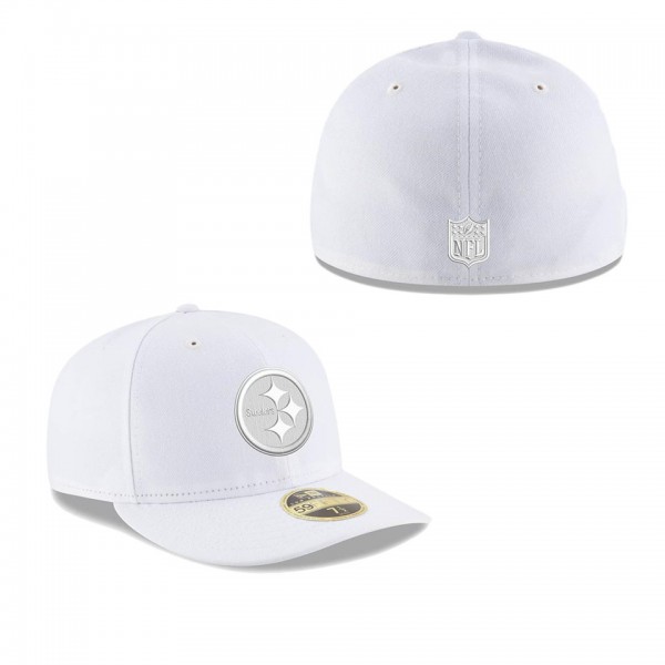 Men's Pittsburgh Steelers White on White Low Profile 59FIFTY Fitted Hat