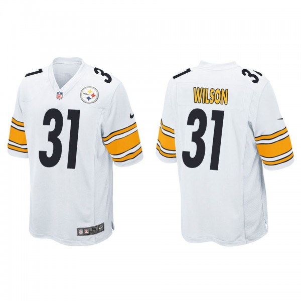 Men's Pittsburgh Steelers Quincy Wilson White Game...