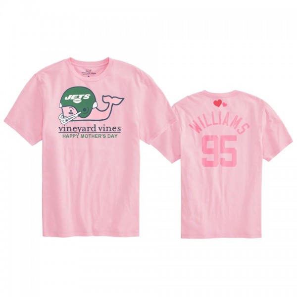Women's New York Jets Quinnen Williams Pink 2020 Mother's Day T-Shirt