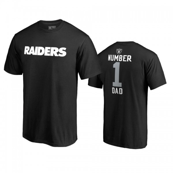Oakland Raiders Black 2019 Father's Day #1 Dad T-S...
