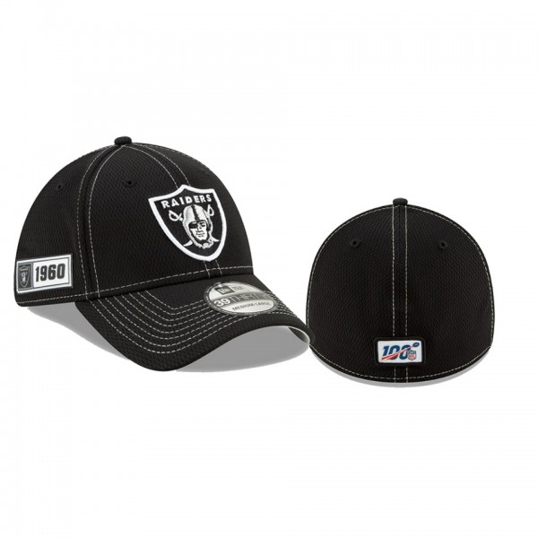 Oakland Raiders Black 2019 NFL Sideline Road 39THIRTY Flex Hat