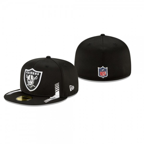 Las Vegas Raiders Black 2021 NFL Sideline Home 59FIFTY Fitted Hat