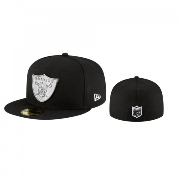 Las Vegas Raiders Black Brushed 59FIFTY Fitted Hat