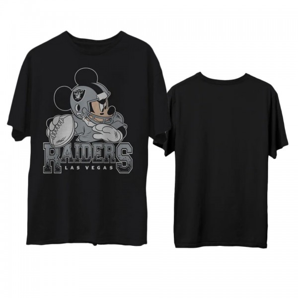 Men's Raiders Junk Food Disney Mickey QB Black T-S...