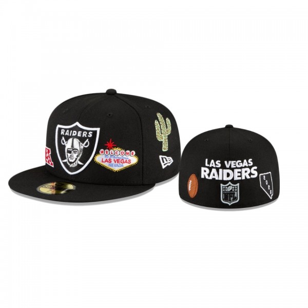 Las Vegas Raiders Black Local 59FIFTY Fitted Hat