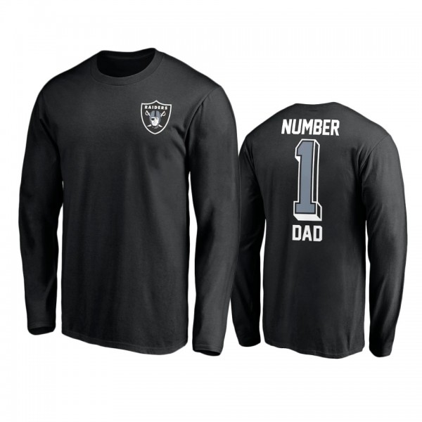 Las Vegas Raiders Black Long Sleeve #1 Dad T-Shirt