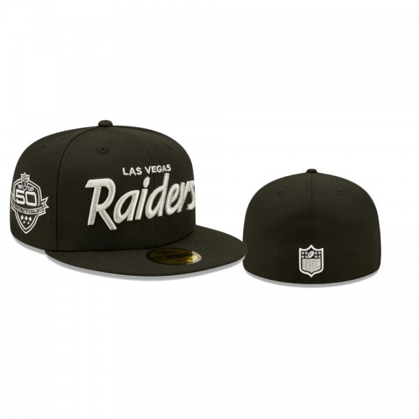 Las Vegas Raiders Black Team 50th Anniversary 59FIFTY Hat