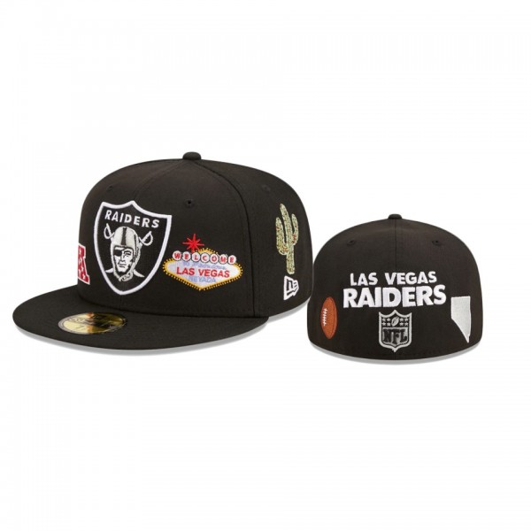 Las Vegas Raiders Black Team Local 59FIFTY Fitted ...