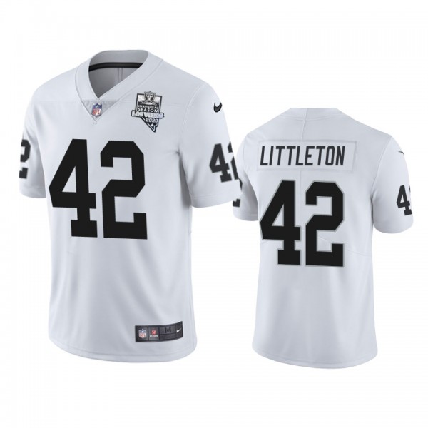 Las Vegas Raiders Cory Littleton White 2020 Inaugu...