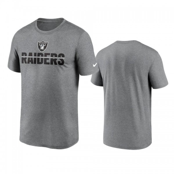 Las Vegas Raiders Heathered Charcoal Legend Microtype Performance T-Shirt