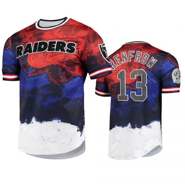 Las Vegas Raiders Hunter Renfrow Navy Red Americana Dip-Dye T-Shirt