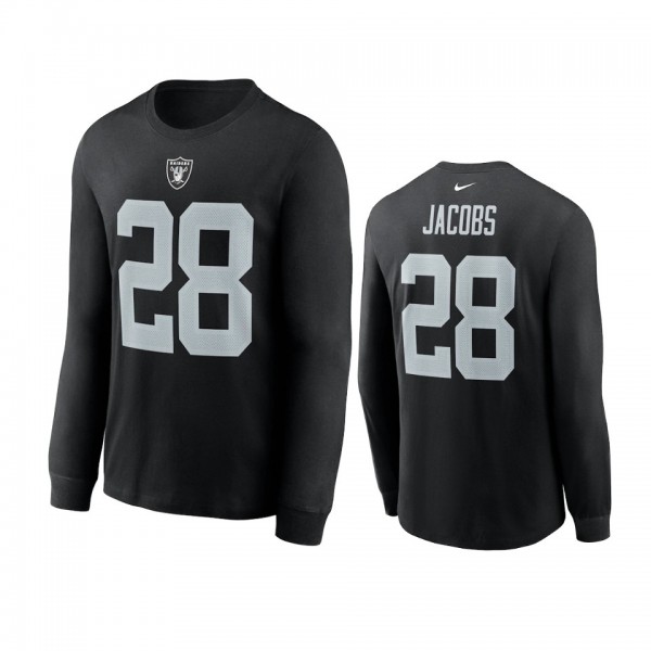 Las Vegas Raiders Josh Jacobs Black Name Number Lo...