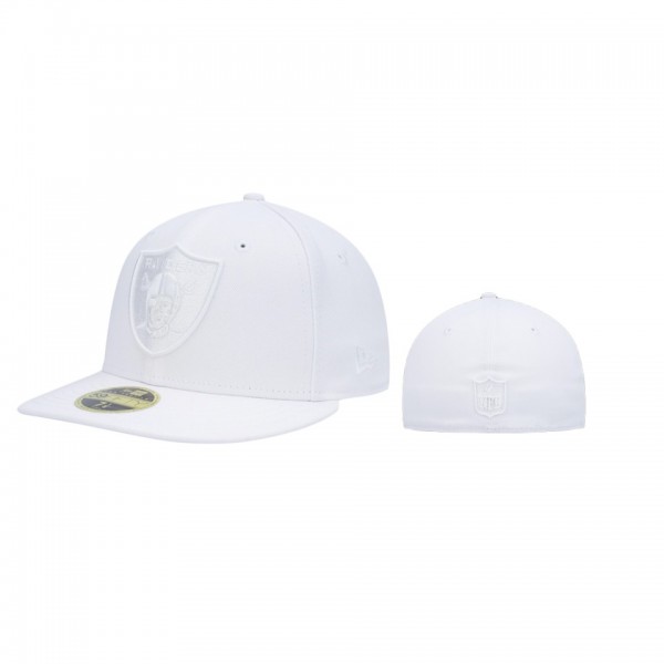 Las Vegas Raiders White on White Low Profile 59FIFTY Hat