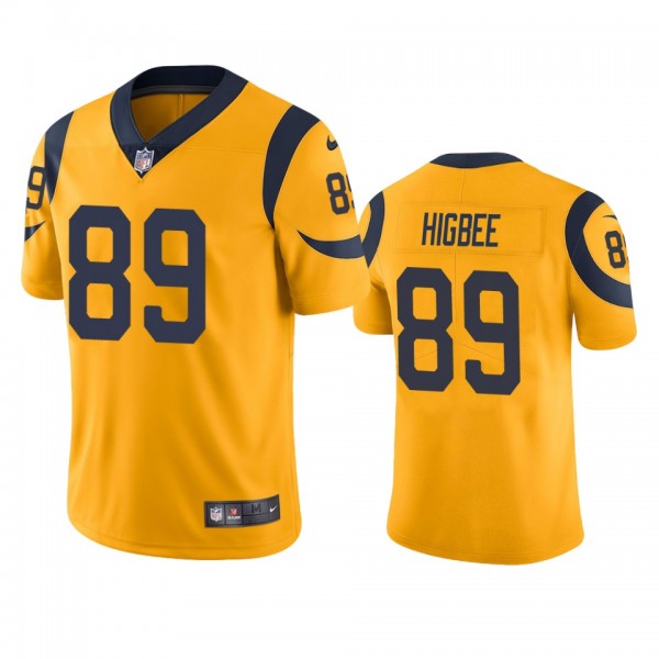 Los Angeles Rams #89 Men's Gold Tyler Higbee Color...
