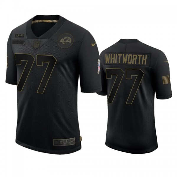 Los Angeles Rams Andrew Whitworth Black 2020 Salute to Service Limited Jersey