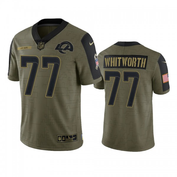 Los Angeles Rams Andrew Whitworth Olive 2021 Salut...