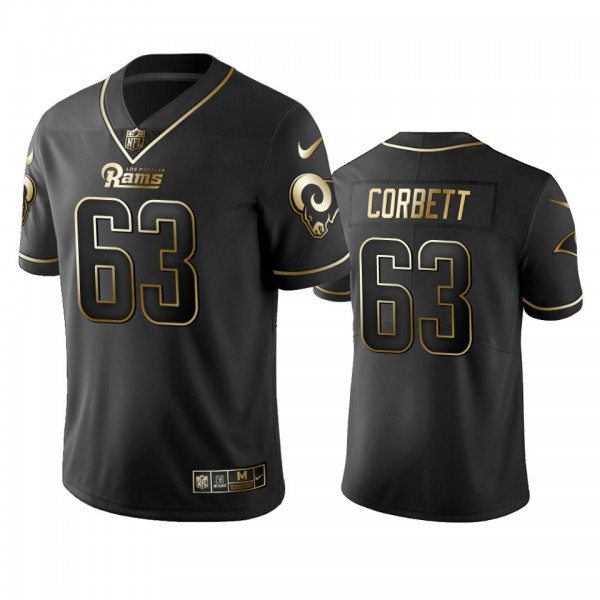 Austin Corbett Rams Black Golden Edition Vapor Limitd Jersey
