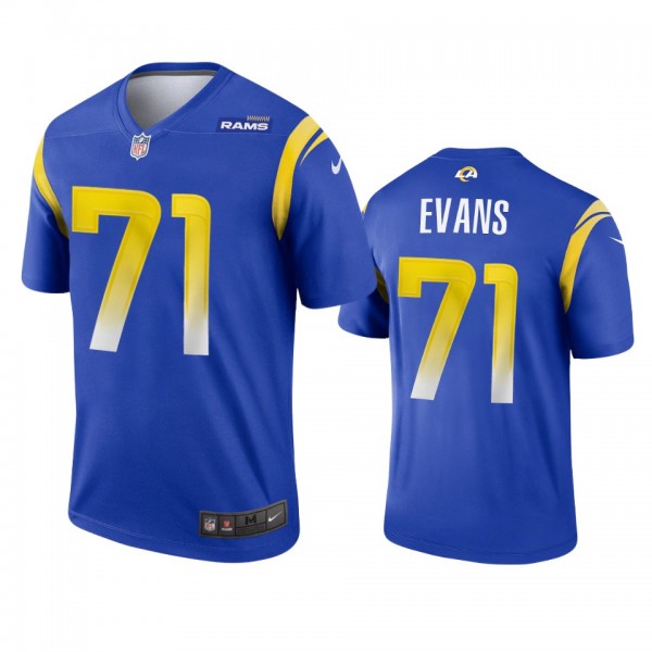 Los Angeles Rams Bobby Evans Royal 2020 Legend Jersey - Men's