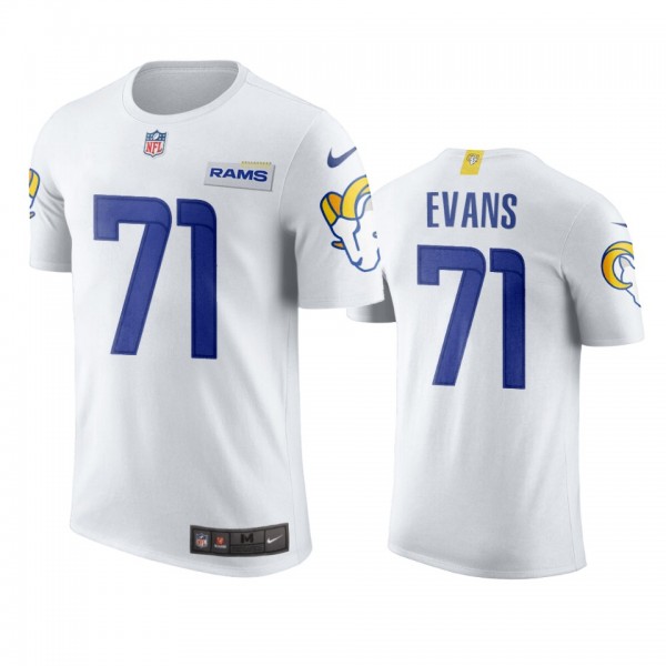 Men's Los Angeles Rams Bobby Evans White Name &...