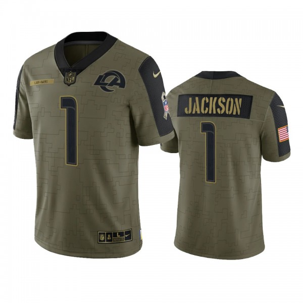 Los Angeles Rams DeSean Jackson Olive 2021 Salute To Service Limited Jersey
